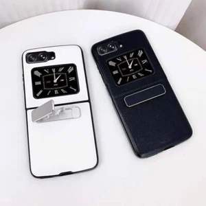 Luxury Metal Holder PU Leather Case Cover For Motorola Razr+2024 2023 2022 50/40 - Picture 1 of 12