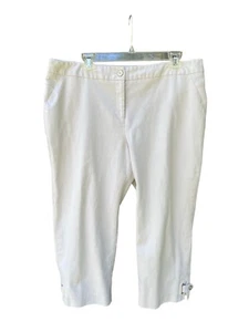 Rafaella Curvy Fit Capri Pants Women’s 16 Beige Leg Buckle - Picture 1 of 5