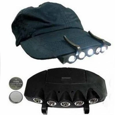 5 LED con Clip Caplight Blanco Lámpara Ciclismo Senderismo Camping Cap Luz Noche - Imagen 1 de 4