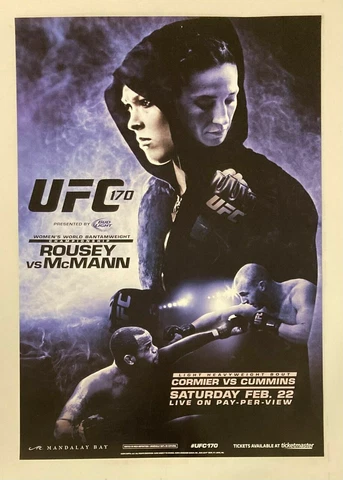 UFC 170 Event Poster, Ronda Rousey, Sara McMann, Daniel Cormier, Final Version Cover