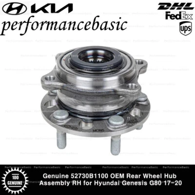 Conjunto de buje de rueda trasera derecho genuino 52730B1100 OEM para Hyundai Genesis G80 17-20 Foto 1 de 3