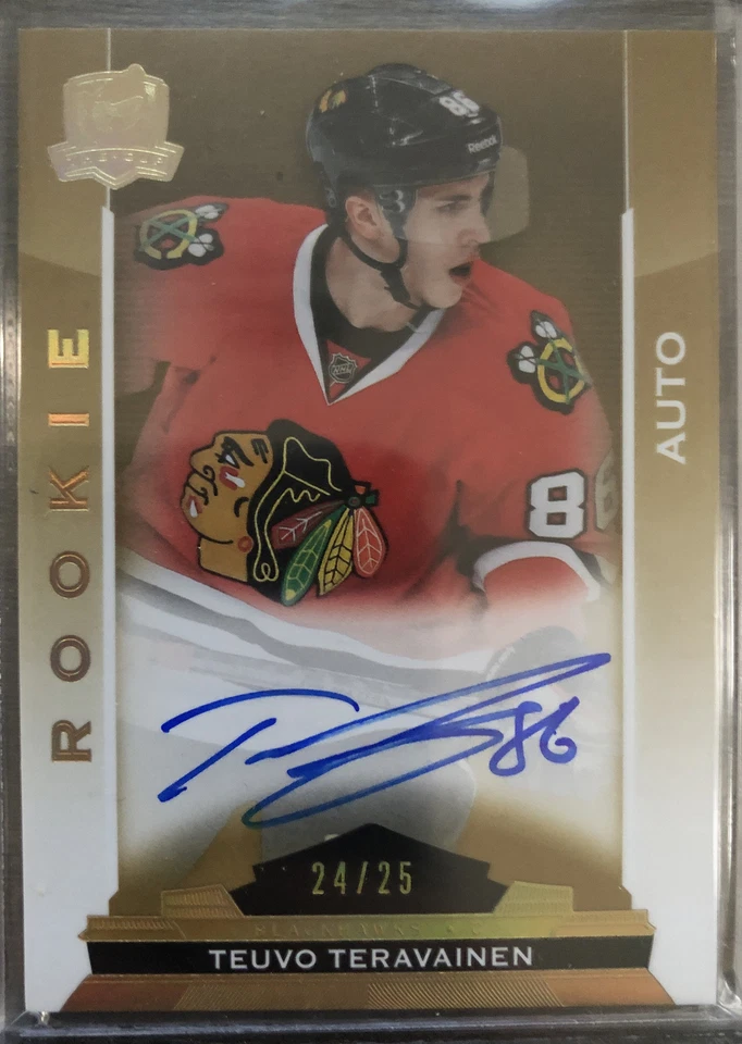 Teuvo Teravainen 2014-15 The Cup Rookie /25 Gold Spectrum Auto RC UD Upper Deck - Image 1 of 2