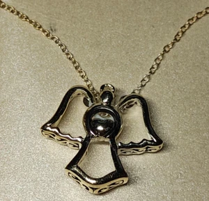 Sterling Silver .925 Angel w/ Heart Necklace - Picture 1 of 3