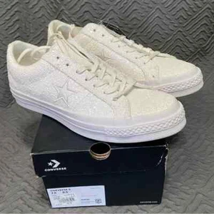 Converse One Star Textured White Sparkle Sneakers Unisex Women’s 9.5 NIB - Picture 1 of 9