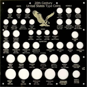 Capital Holder Plastic Presentation Case For US 20th Century Type Coins 12x12 - Picture 1 of 1