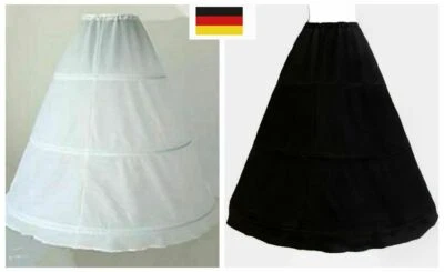 Damen Lager Reifrock 3 Ringe Schwarz A line Brautkleid Tüllrock Unterrock OL - Bild 1 von 4