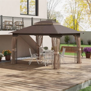 Patio Canopy Outdoor Gazebo Shelter Tent with Netting and Adjustable Design - Picture 1 of 7