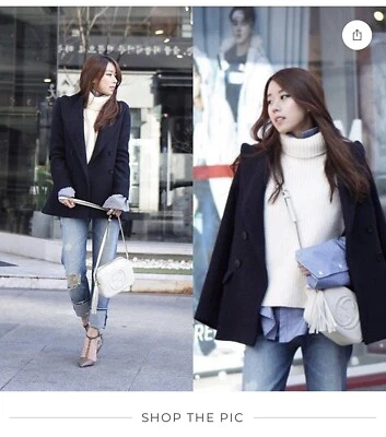 NUEVO CON ETIQUETAS Chaquetón Abercrombie Fitch MEZCLA LANA Talla XS Azul Marino Oscuro $200 Foto 1 de 4