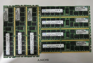 32GB (4x8GB) HP Samsung M393B1K70DH0-CH9Q9 PC3-10600R 240PIN 1333 ECC Server RAM - Bild 1 von 3