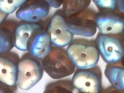 Vtg 600 5x7mm Amber Matte AB Large Glass Chip Beads Loose #092620i - Image 1 of 3