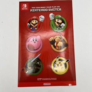 Nintendo Stickerbogen Set Nintendo Switch Mario Luigi Link Kirby DK Pikachu - Bild 1 von 2