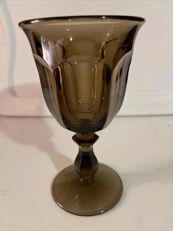 Vintage Imperial Glass Old Williamsburg Nut Brown Water Goblet