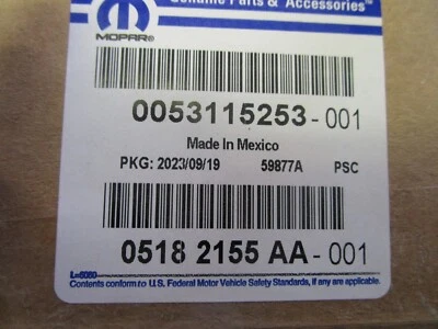 NEW OEM MOPAR anti-chip film front lower left-side  0518 2155 AA - Image 1 of 2