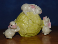 Rabbits playing cabbage Miniature figurine II Home & Office Decor item II Rabbit