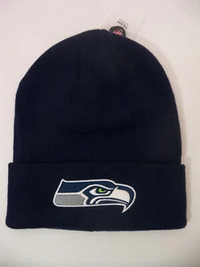 Seattle Seahawks Official NFL Blue Beanie Knit Hat One Size Adult - Picture 1 of 6