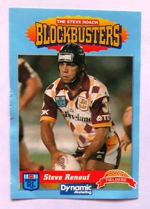 1994 Steve Roach "BLOCKBUSTERS" NRL Card: STEVE RENOUF (Brisbane) #21 - Picture 1 of 2