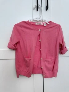Country Road Girls Kids Pink Cardigan Sz 3 Burton Up 3/4 Sleeves Cotton Knit - Picture 1 of 4