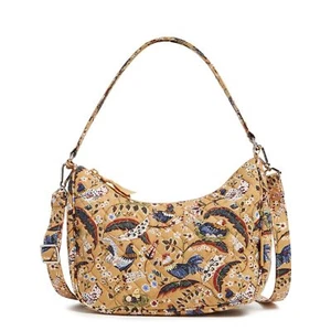 Vera Bradley Cotton Frannie Crescent Crossbody Purse French Hens - Picture 1 of 6