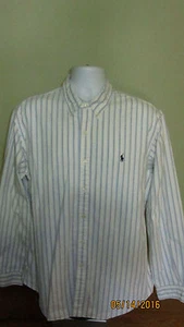XL Ralph Lauren Custom Fit Long Sleeve Button Down Casual Dress Shirt Striped - Picture 1 of 7