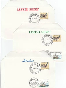 Stamps 1c bird & ship on set of 3 ARTHUR BERGEN letter sheets Glenelg postmarks - Picture 1 of 1