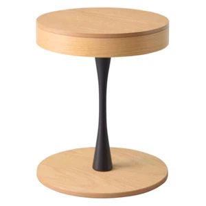 Side Table with Storage Wood Round Shape Table-top Home Decor PT-617 Azumaya NEW - Picture 1 of 12