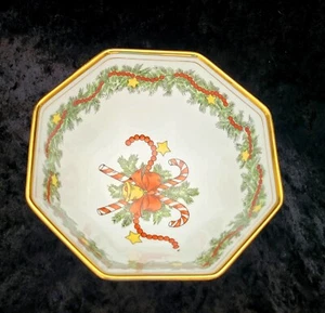 Fitz and Floyd St. Nicholas OCTAGON Bowl 5" 1978 Christmas Santa Made In Japan - Picture 1 of 5