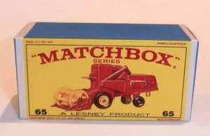 Matchbox Lsney  No 65 Claas Combine Harvester  Repro Empty style E Box.* - Picture 1 of 1