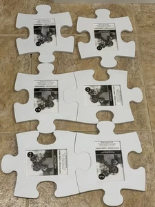 Special Moments LOT of 6 Puzzle Piece Photo Frames White Interlocking Wall Decor - Picture 1 of 1