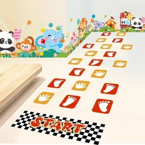 Footprint Floor Stickers Colorful Removable Gift Game Stickers Handprint Wall - Picture 1 of 4