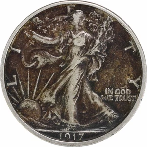 1917-S Walking Liberty Silver Half Dollar Reverse EF Uncertified #506 - Picture 1 of 2