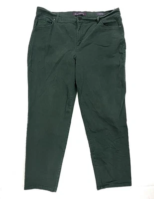 Pantalones de mezclilla Gloria Vanderbilt Amanda Plus 18W verdes elásticos cónicos tiro alto clásicos Foto 1 de 4