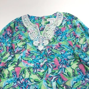 Alfred Dunner XL Tropical Pullover Top Blouse Beach Lightweight All Over Print - Picture 1 of 11