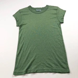 Michael Stars OS Y2K Baby V-Neck Cotton Nylon Pullover SS Shirt Green - Picture 1 of 6
