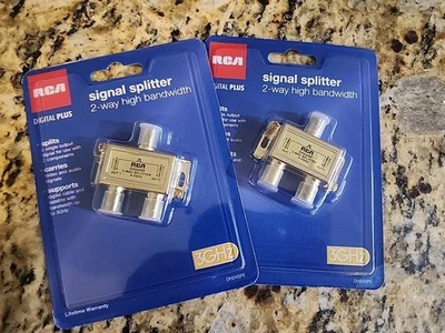 2x - RCA 2 Way High Bandwidth Signal Splitter - New Sealed - Image 1 of 2