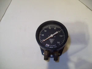 Vintage Beacon Gage Co Railroad Air Brake Brake Cylinder / Brake Pipe Gauge - Picture 1 of 10