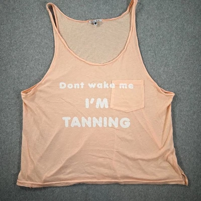 Camiseta sin mangas WildFox con bolsillo para nadar Don't Wake Me I'm Tanning para mujer grande melocotón playa Foto 1 de 4