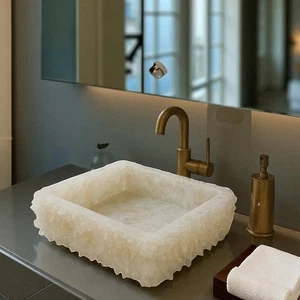 24" Weiß Quarz Küche Bad Waschbecken Einweihungsspüle Hotel Waschbecken Cafe Dekore - Bild 1 von 8