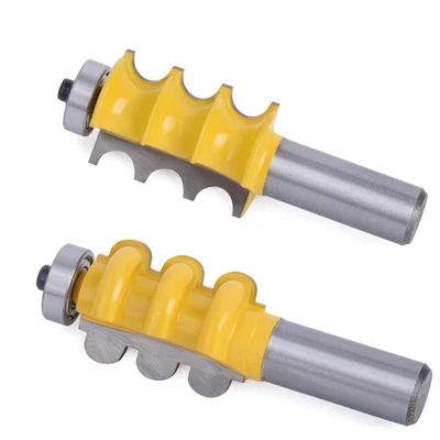 2pcs 12 Inch Shank Router Bits Triple Bead Column Molding Tenon Milling Cutter - Image 1 of 4