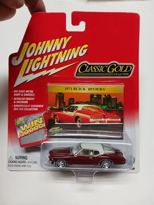 Buick Riviera 1971 1/64 Johnny Lightning clásico dorado granate diecast car B16 Foto 1 de 4