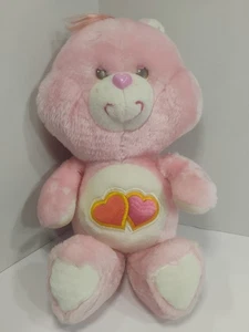 VTG Care Bears 13" Love-a-Lot Bear Plush Pink 1980's Kenner Pink Nose - Picture 1 of 6