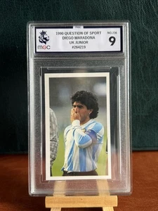 VINTAGE 1990 DIEGO MARADONA FOOTBALL CARD QUESTION OF SPORT JUNIOR MINT (TC2B3) - Picture 1 of 2