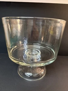 Vintage Anchor Hocking Savannah Clear Glass Large Trifle Fruit Serving Bowl - Picture 1 of 5