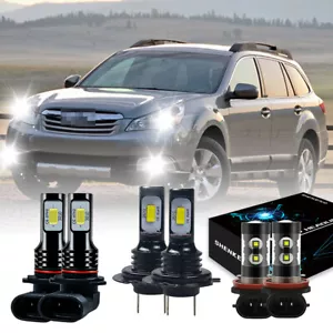 For Subaru Outback 2010-2014 Combo LED High Low Beam Headlights+Fog Light Bulbs - Picture 1 of 12