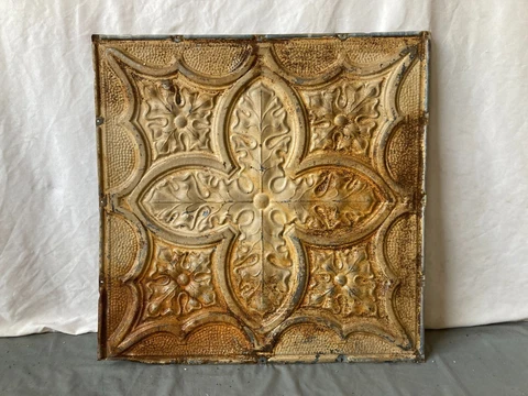 Antique Tin Ceiling  2' x 2' Shabby Tile 24" SQ Chic VTG Crafts 47-23A Cover