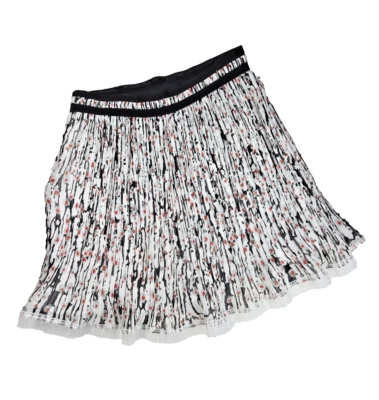 Minifalda CARVEN A-Line cintura alta plisada fluida REG $798 US 6 mediana 38 FR Foto 1 de 4