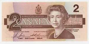Kanada 2 Dollars 1986 Pick 94.c UNC Stempelglanz Banknote Sign Bonin - Bild 1 von 2