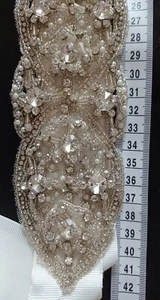 Elfenbein Kristall Gürtel für Hochzeit oder Ballkleid - Bild 1 von 5