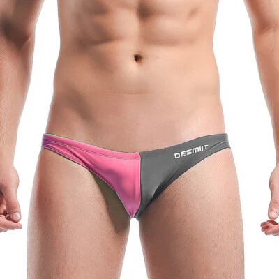 Sexy bañador bikini calzoncillos de natación de cintura baja bloque de color para hombre Foto 1 de 4