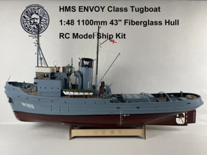 HMS ENVOY Class Tugboat 1:48 1100mm 43" Fiberglass Hull RC Model Ship Kit - Picture 1 of 24