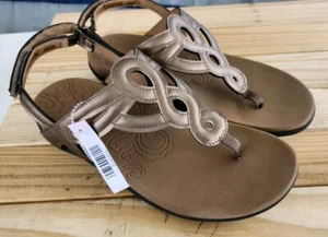 Rockport Wo's Size 9 Ramona Bronze Slingback Open-toe Footbed Thong Sandals $89  - Picture 1 of 6
